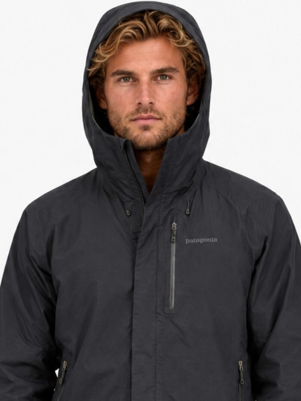 Patagonia Piolet 83380 Men's M Black GORE-TEX Hooded Shell Jacket EUC - Picture 3 of 11